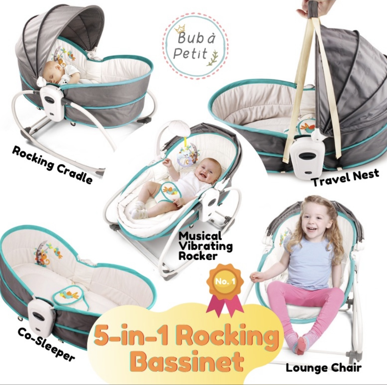 5 in 1 rocking bassinet