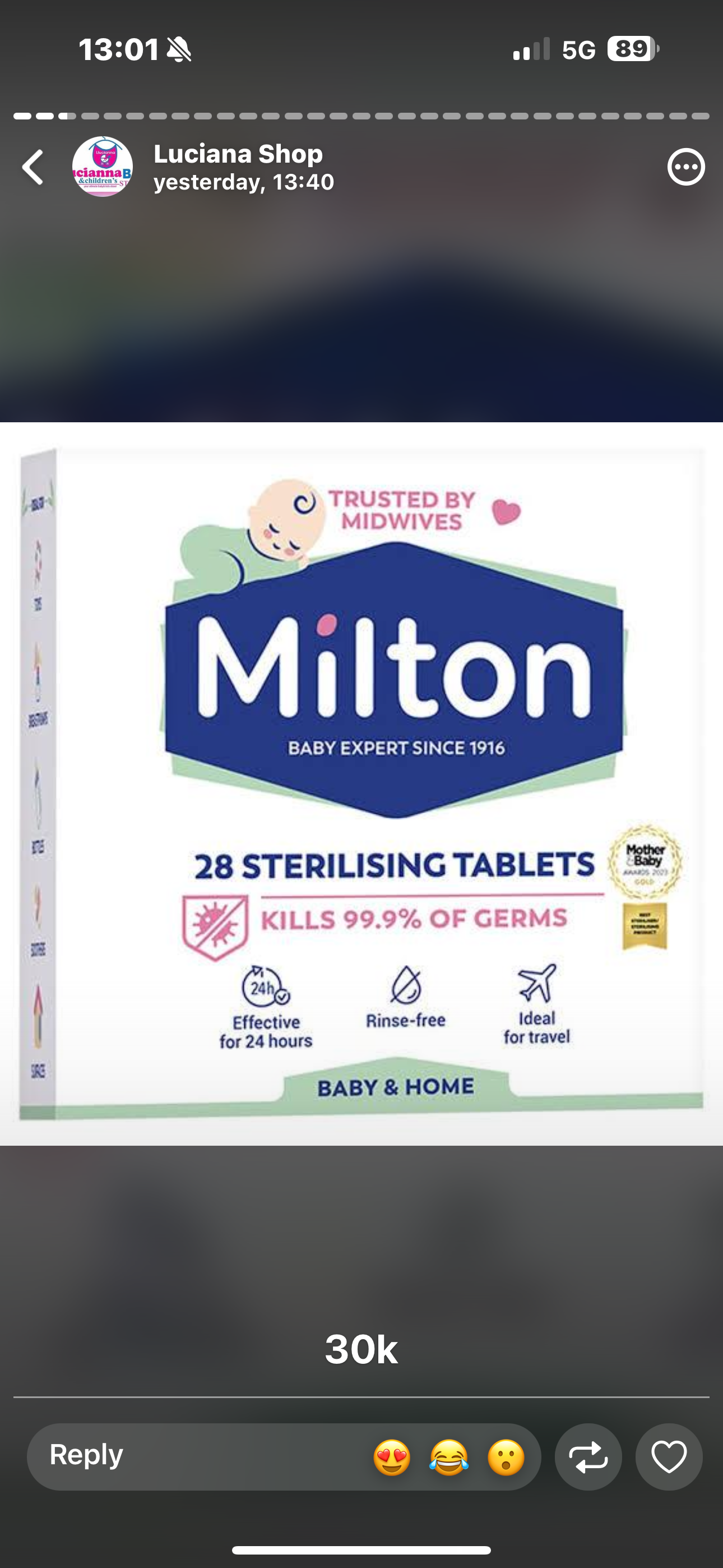 Milton Sterilizing Tablets